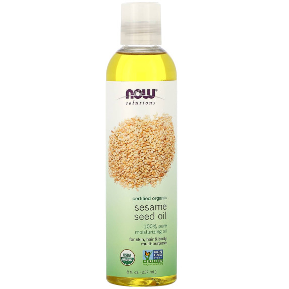 NOW Foods, Solutions, Olej sezamowy, certyfikowany organiczny, 237 ml