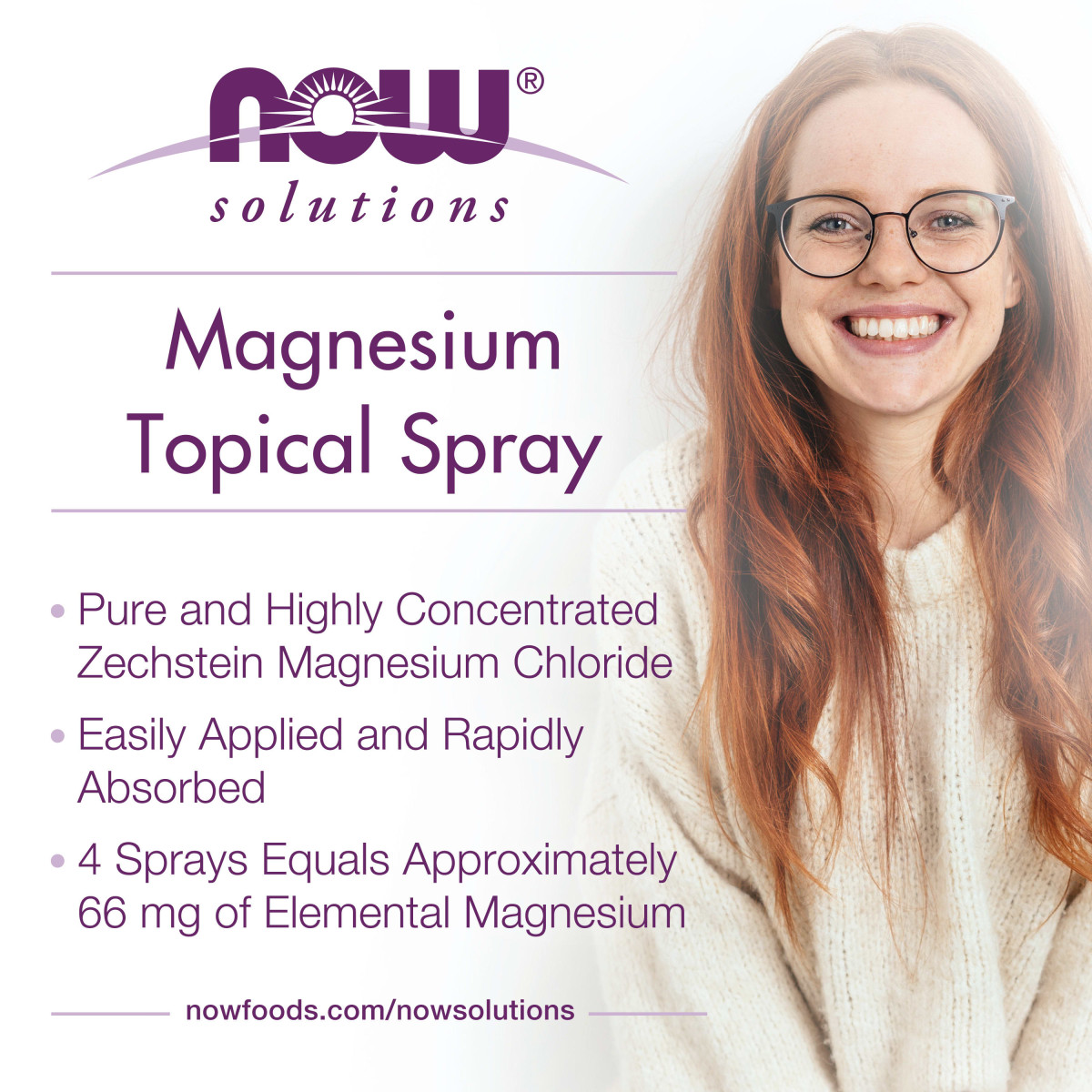 NOW Foods, Magnez w sprayu do stosowania miejscowego, 237 ml
