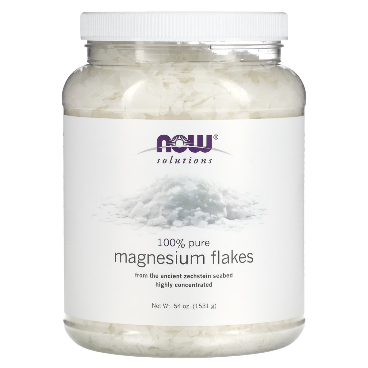 NOW Foods, Roztwory, płatki magnezowe, 100% czysty, 1531 g