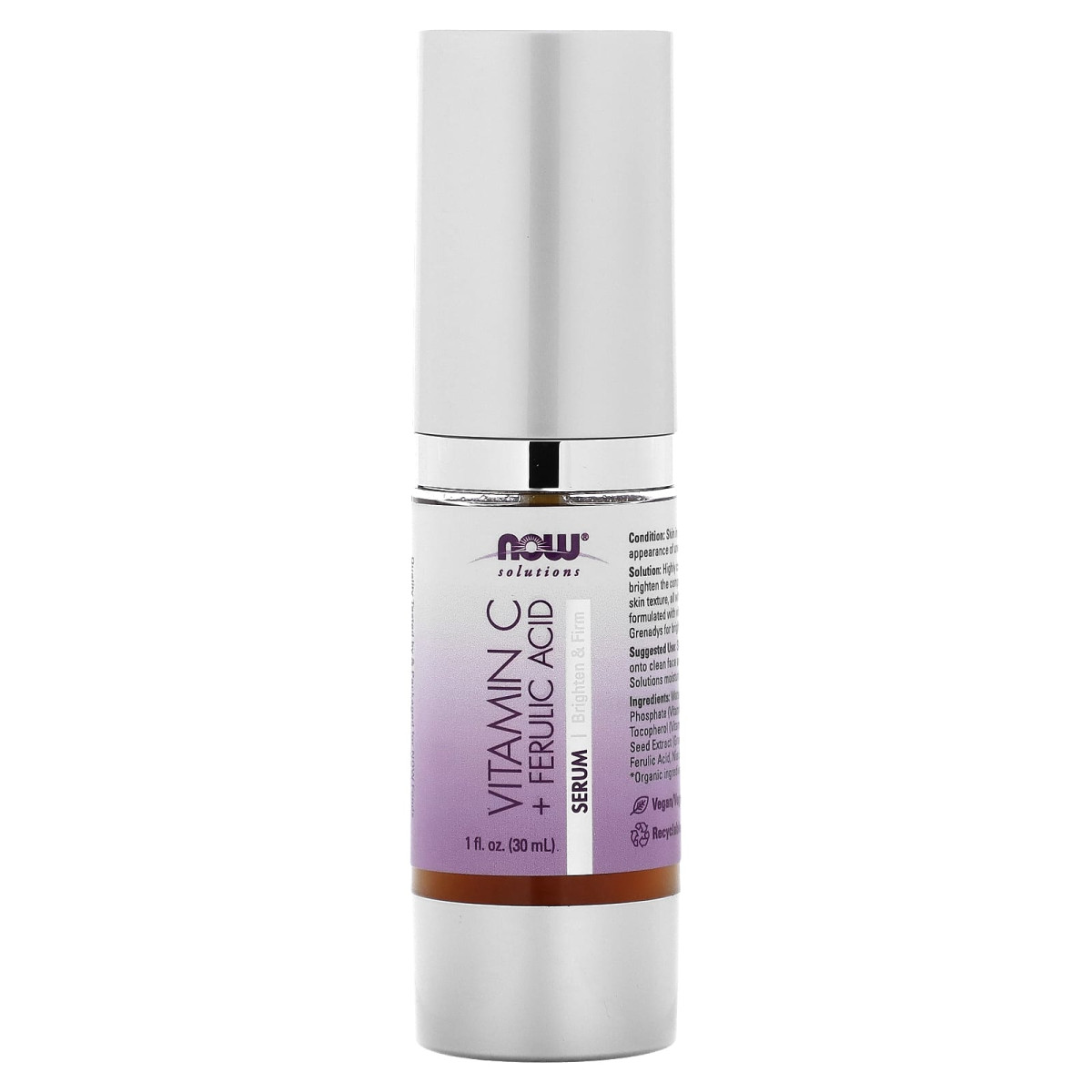 NOW Foods, Solutions, serum z witaminą C i kwasem ferulowym, 30 ml