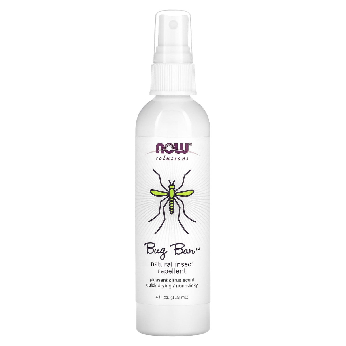 NOW Foods, Bug Ban, naturalny środek odstraszający owady, cytrus, 118 ml