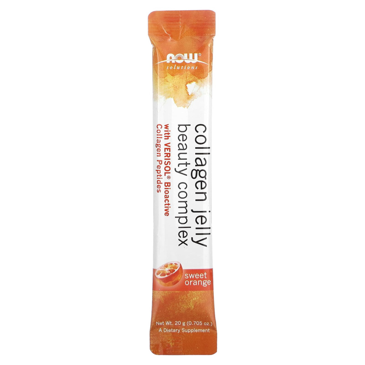 NOW Foods, Solutions, Collagen Jelly Beauty Complex, słodka pomarańcza, 10 galaretanek, po 20 g
