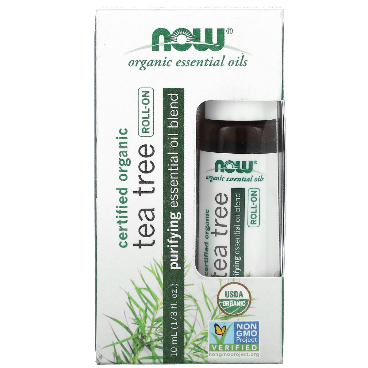 NOW Foods, Certyfikowany organiczny kulka-on z drzewem herbacianym, 10 ml