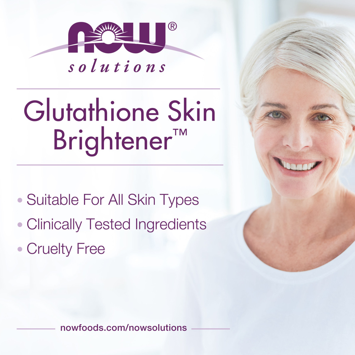 NOW Foods, Solutions, Glutation Skin Brightener Cream, 59 ml