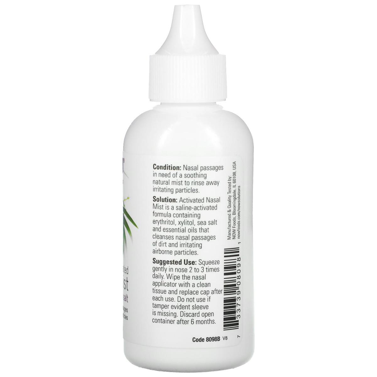 NOW Foods, Roztwory, mgiełka aktywowana do nosa, 59 ml
