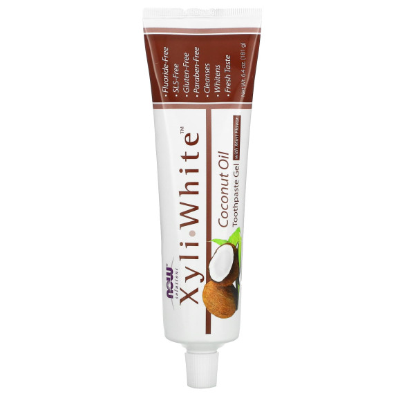 NOW Foods, Solutions, XyliWhite Toothpaste Gel, olej kokosowy, mięta, 181 g